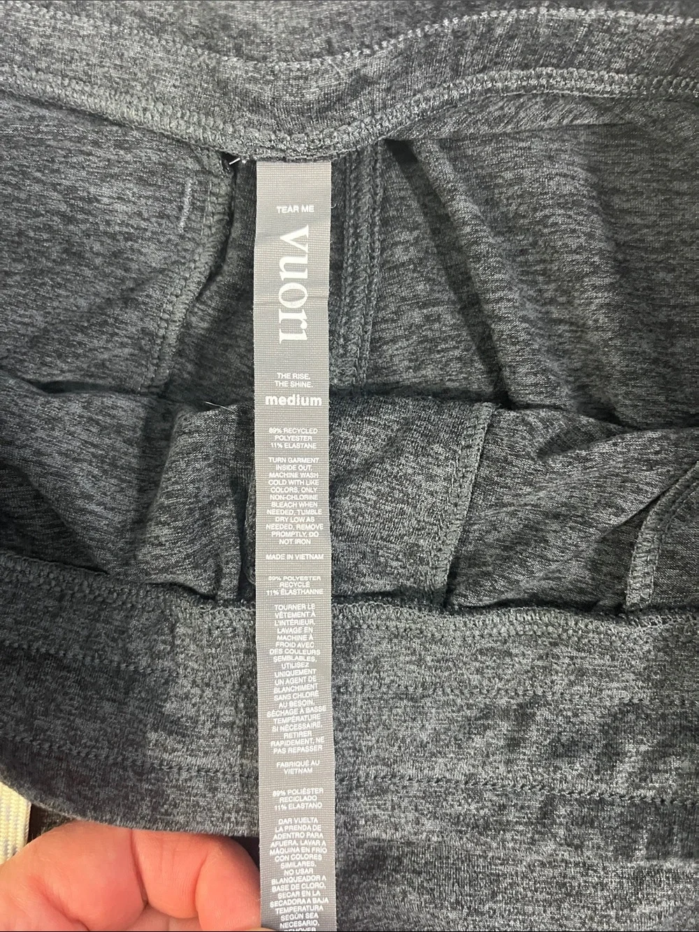 VUORI-Ponto Performance Shorts in Charcoal Heather Light weight Medium Size